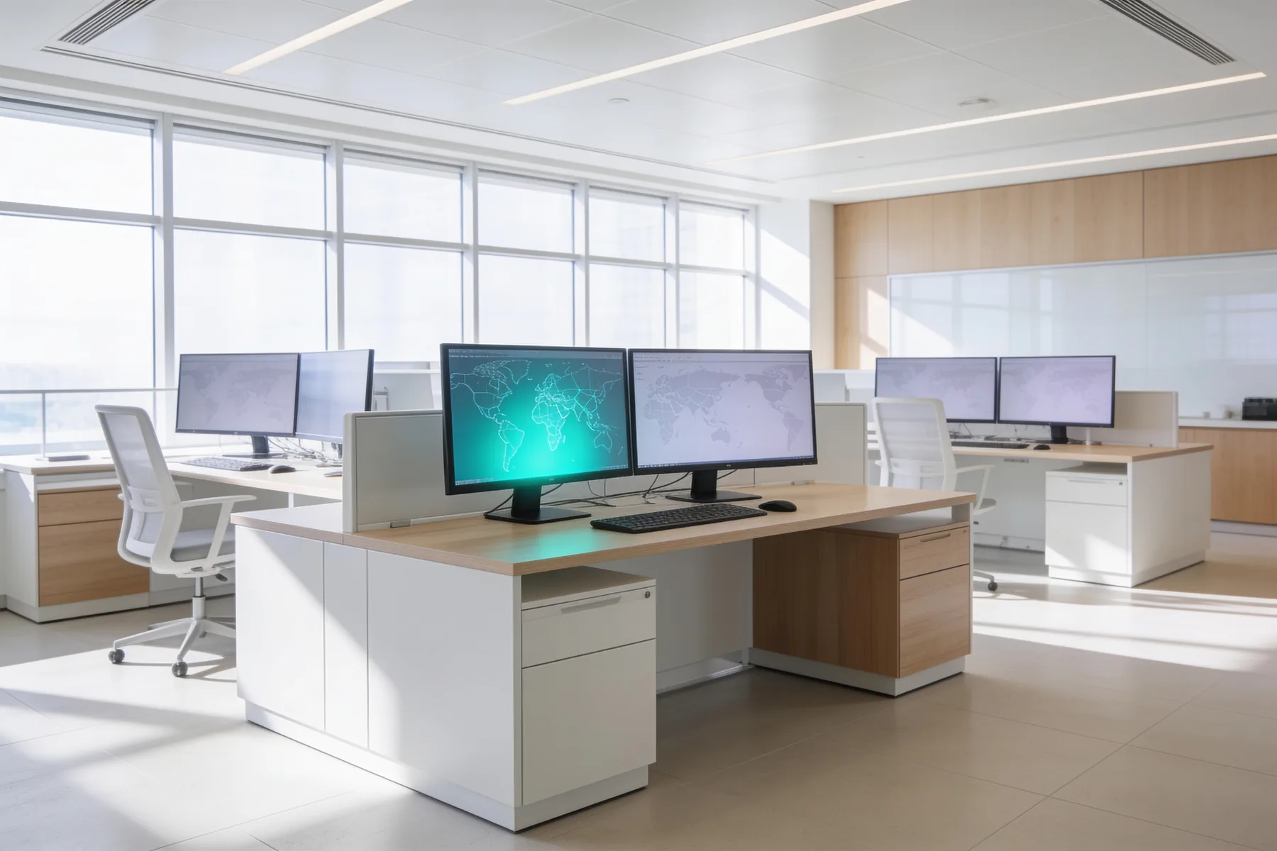 Operations centre view showing live fleet control